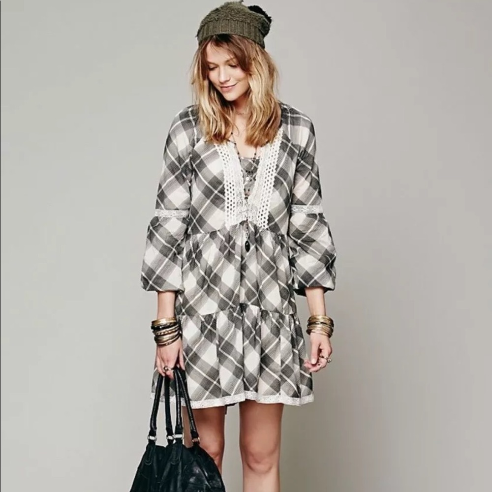Free People Constantine Plaid Dress Size Small
